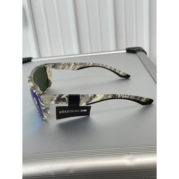 Kreedom Polarized Camo Sunglasses Blue Mirrored Lenses Unisex Modern Eyewear NEW - Picture 2 of 6